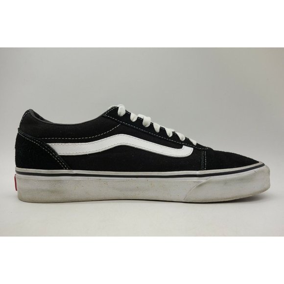 Vans Off The Wall Black Leather Casual Lace Up Tennis Shoes Men\'s 8.5 main image 9